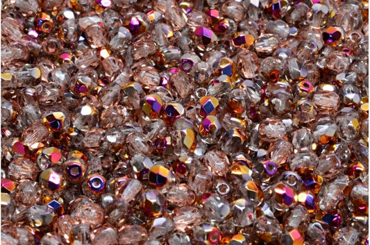 Fire Polished Faceted Beads Round, Crystal Sliperit (00030-29501), Bohemia Crystal Glass, Czech Republic