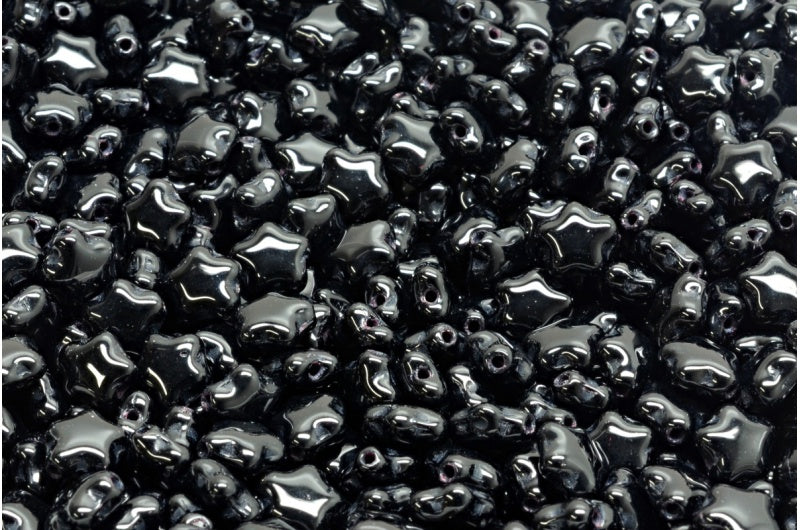 扁平星珠，黑色 (23980)，玻璃，捷克共和国