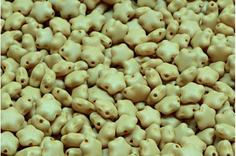 Flat Star Beads, White 29564 (02010-29564), Glass, Czech Republic