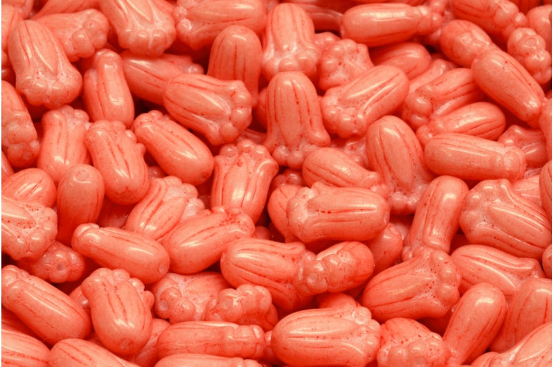 Tulip Bud Beads, White 31133 (02010-31133), Glass, Czech Republic