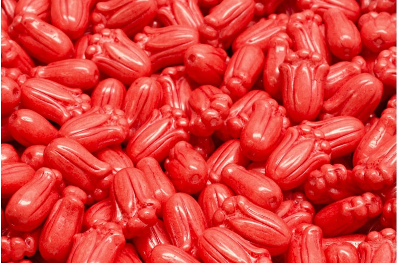 Tulip Bud Beads, White 32155 (02010-32155), Glass, Czech Republic