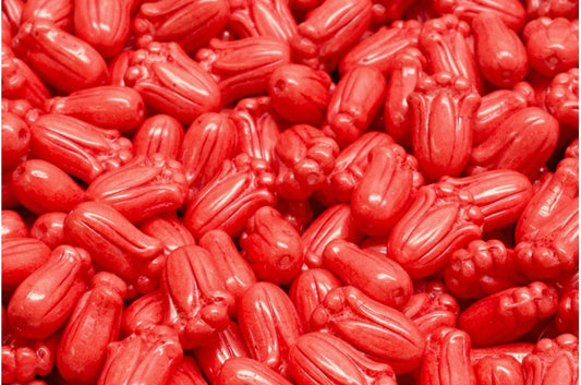 Tulip Bud Beads, White 32155 (02010-32155), Glass, Czech Republic