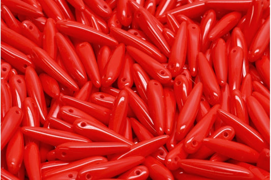 Thorn Beads, Opaque Red (93200), Glass, Czech Republic