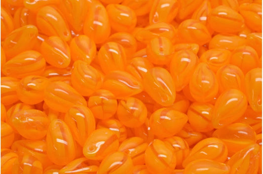 OUTLET 10 grams Drop beads, Orange (96010), Glass, Czech Republic