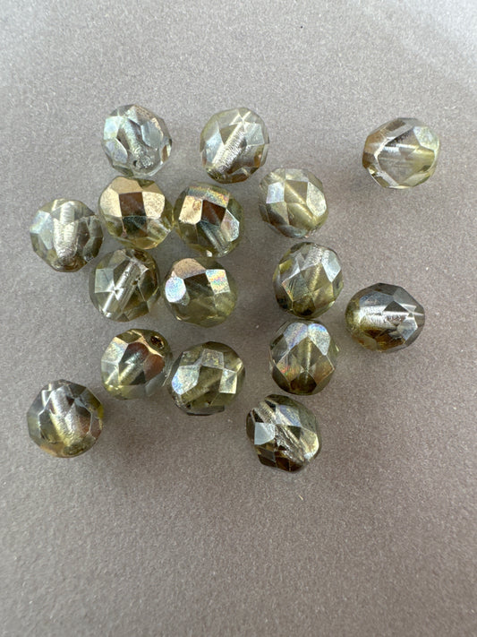 OUTLET 10 grams Faceted Round Fire Polished Beads, 6 x 6 mm, Crystal Xxxxx (00030-xxxxx), Glass, Czech Republic