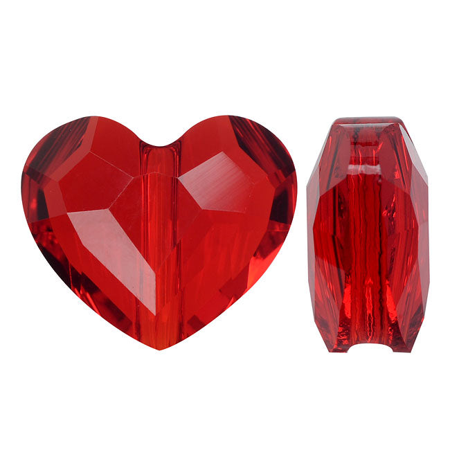 OUTLET 2 pcs Swarovski Love bead 5741 Heart with Hole, 8 x 8 mm, Siam Red (SIAM-RED), Glass, Czech Republic