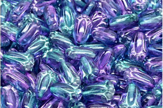Tulip Bud Beads, Crystal Silver Lined Blue Violet (00030-54301-48023), Glass, Czech Republic