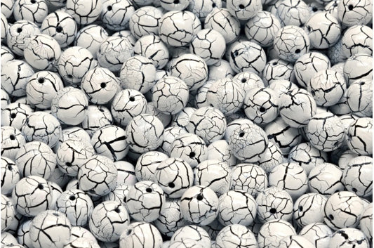 Round Druck Beads, Chalk White 24601 (03000-24601), Glass, Czech Republic