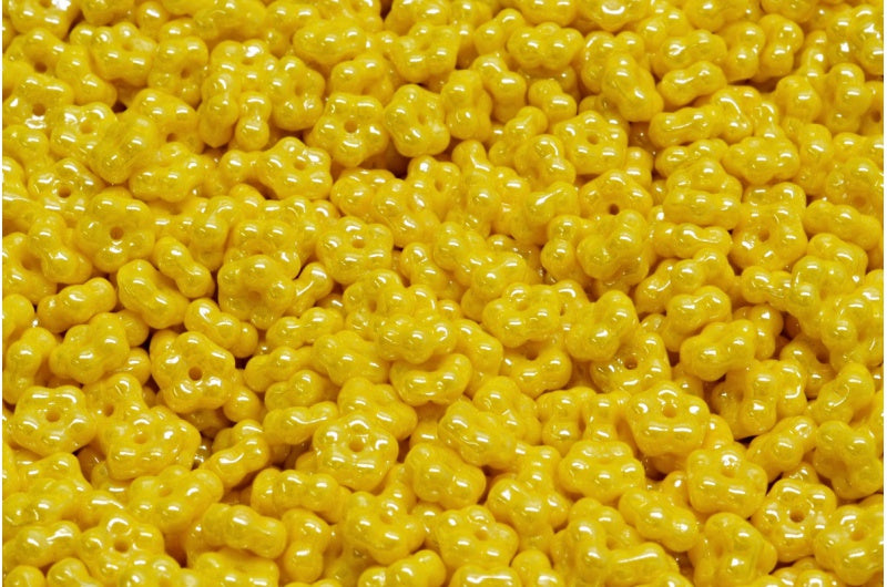 Forget Me Not Beads, Yellow Hematite (83120-14400), Glass, Czech Republic