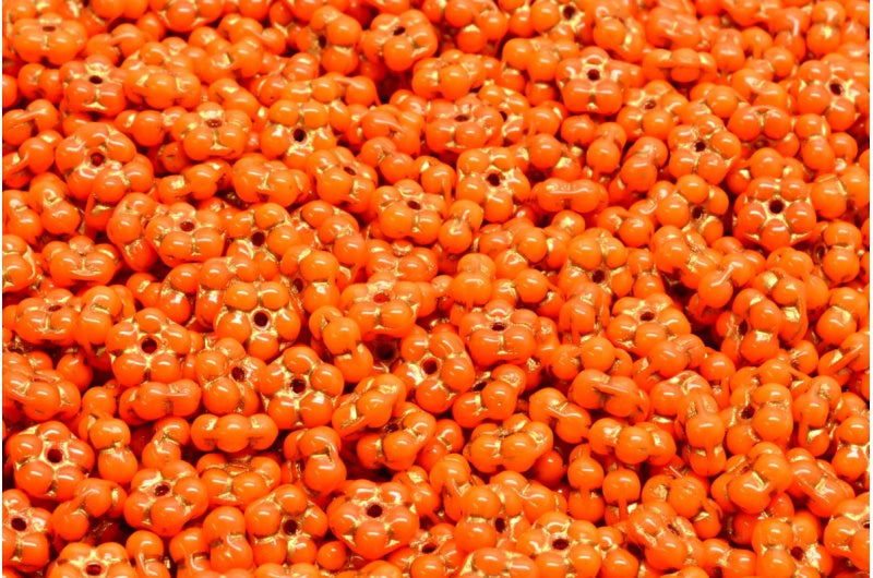 Vergissmeinnicht-Perlen, undurchsichtiges Gelbgold gefüttert (93120-54302), Glas, Tschechische Republik