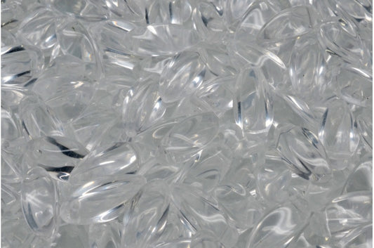 Twist Beads, Crystal (00030), Glass, Czech Republic