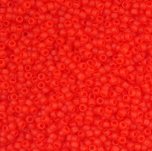 TOHO Round Seed Beads Rocailles, Transparent Frosted Lt.Siam Ruby (# 5F), Glass, Japan