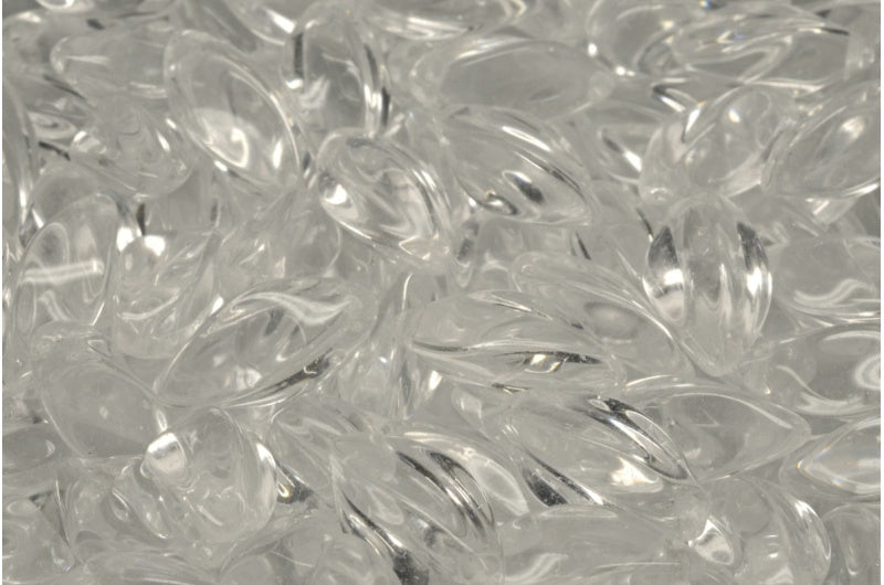 Twist Beads, Crystal (00030), Glass, Czech Republic