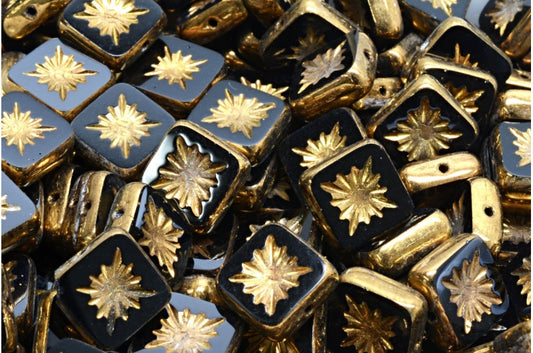 桌面切割方形奇异果珠，黑色黄铜（23980-90215），玻璃，捷克共和国