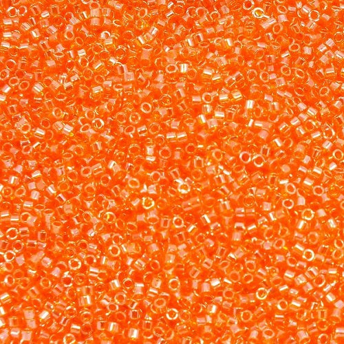 Miyuki DELICA Seed Beads Rocailles, Transparent Orange Luster (# DB1887), Glass, Japan