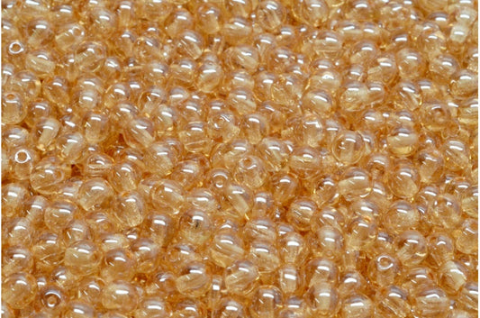 Round Druck Beads, Crystal Luster Brown Full Coated (00030-14413), Glass, Czech Republic