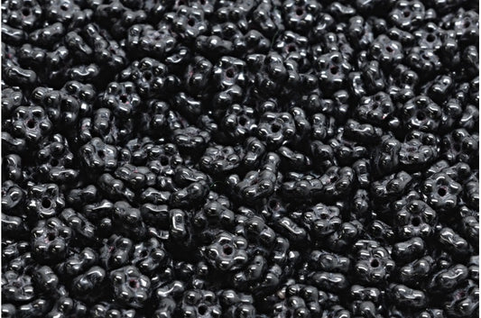OUTLET 10 grams Forget Me Not Beads, 5 x 5 mm, Black (23980), Glass, Czech Republic
