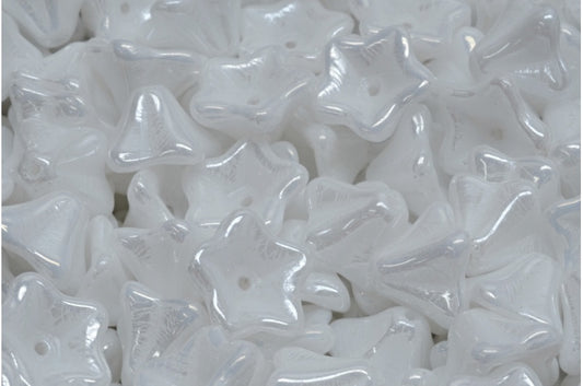 矮牵牛花珠，白色 21402 (02010-21402)，玻璃，捷克共和国