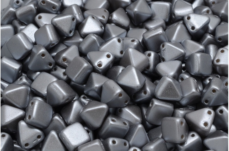 Pyramid Stud Beads, White Pastel Gray (02010-25028), Glass, Czech Republic