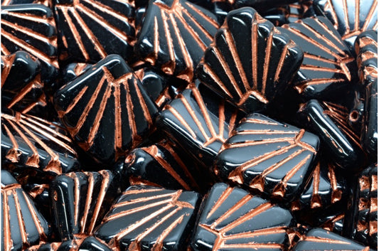 Diafan Beads, Black Copper Lined (23980-54319), Glass, Czech Republic