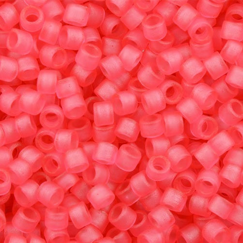 Miyuki DELICA Rocailles, gefärbt transp.Bubble Gum Pink halbmattiert (# DB0780), Glas, Japan