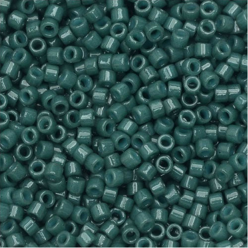 Miyuki DELICA Seed Beads Rocailles, Duracoat Opaque Evergreen (# DB2358), Glass, Japan