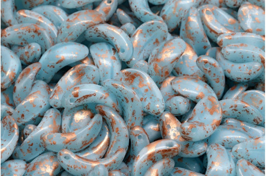 弧形花瓣珠，Opal Aqua 94402 (61400-94402)，玻璃，捷克共和国