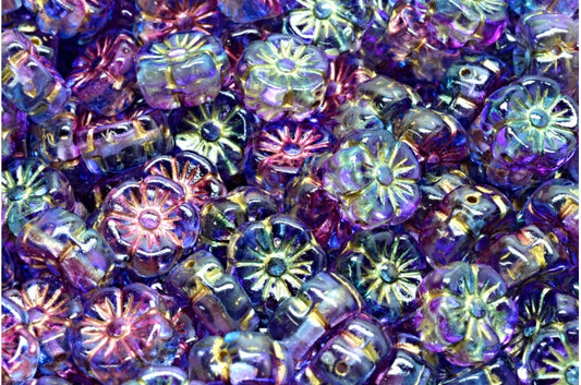 マロウフラワー、クリスタルゴールドライン ブルーバイオレット (00030-54302-48002)、ガラス、チェコ共和国