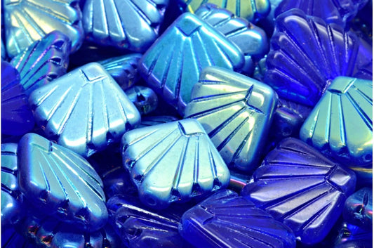 Diafan Beads, Transparent Blue Ab (30080-28701), Glass, Czech Republic