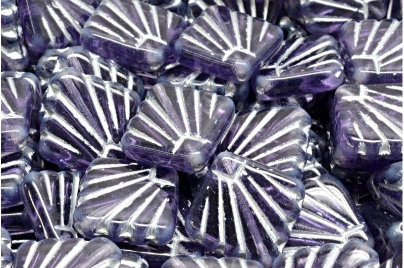 Diafan-Perlen, transparentes helles Amethyst-Silber gefüttert (20500-54301), Glas, Tschechische Republik