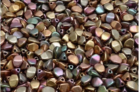Pinch Beads, Crystal Yellow Gold Metallic Iris (00030-01620), Glass, Czech Republic