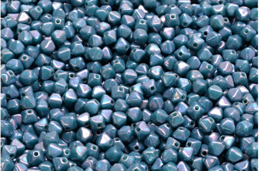 Bicone Beads, Turquoise Nebula (63130-15001), Glass, Czech Republic