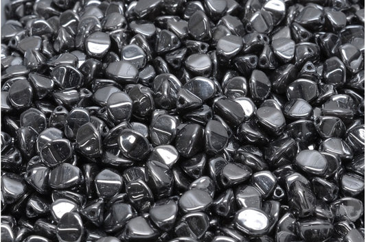 Pinch Beads, Black Hematite (23980-14400), Glass, Czech Republic