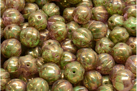OUTLET 10 Gramm Melonenperlen, 56016 Terrakotta-Violett (56016-15496), Glas, Tschechische Republik
