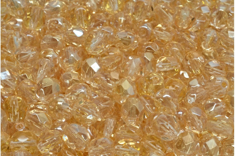 Faceted Round Fire Polished Beads, Crystal 23901 (00030-23901), Glass, Czech Republic