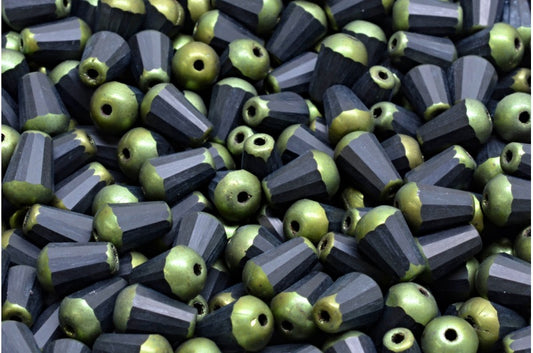 Faceted Fire polished Teardrop Beads, Black Luster Red Full Coated (23980-14495), Glass, Czech Republic