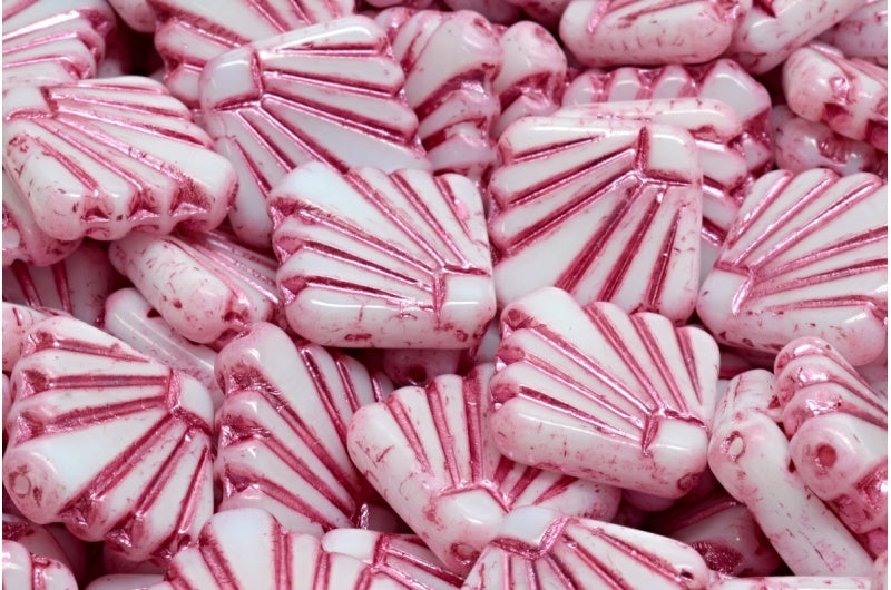 ディアファンビーズ、ホワイトピンクライン（02010-54321）、ガラス、チェコ共和国