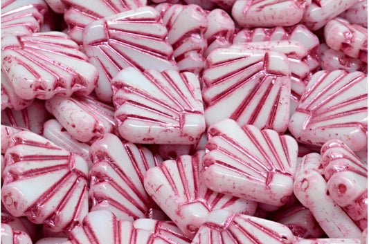 ディアファンビーズ、ホワイトピンクライン（02010-54321）、ガラス、チェコ共和国