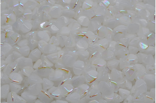 Pinch Beads, White Ab (02010-28701), Glass, Czech Republic