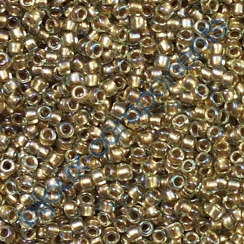 TOHO Round Seed Beads Rocailles, Gold Lined Rainbow Lt.Jonquil (# 998), Glass, Japan