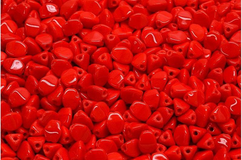 Pinch Beads, Red (93180), Glass, Czech Republic