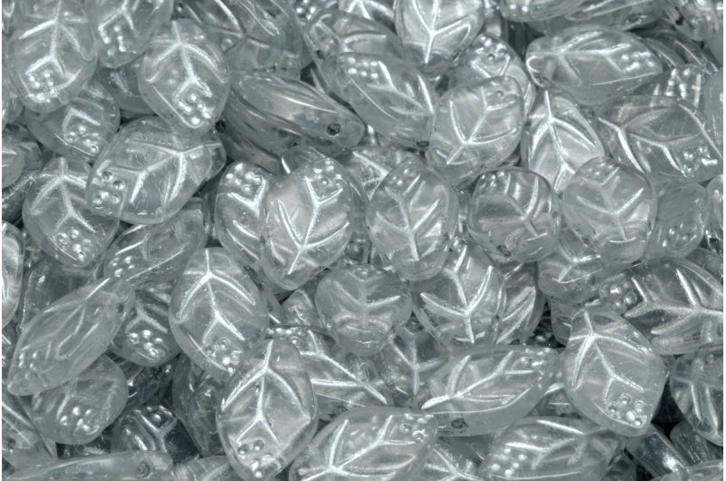 Cherry Leaf Beads, Crystal Silver Lined (00030-54301), Glass, Czech Republic