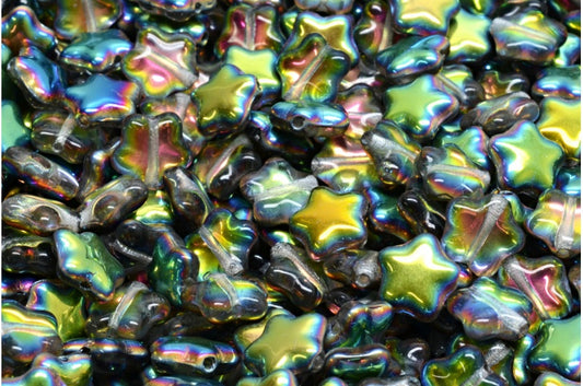 OUTLET 10 grams Flat Star Beads, 8 x 8 mm, Crystal 28137 (00030-28137), Glass, Czech Republic