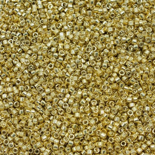 Miyuki DELICA Seed Beads Rocailles, galvanized yellow Gold (# DB0412), Glass, Japan