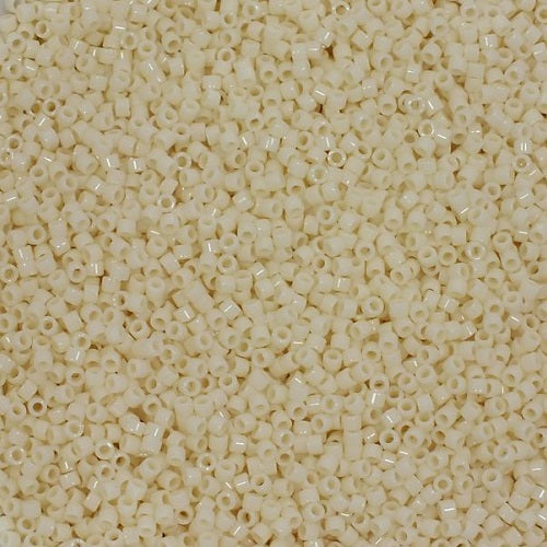 Miyuki DELICA Seed Beads Rocailles, Opaque Light Ivory (# DB1130), Glass, Japan