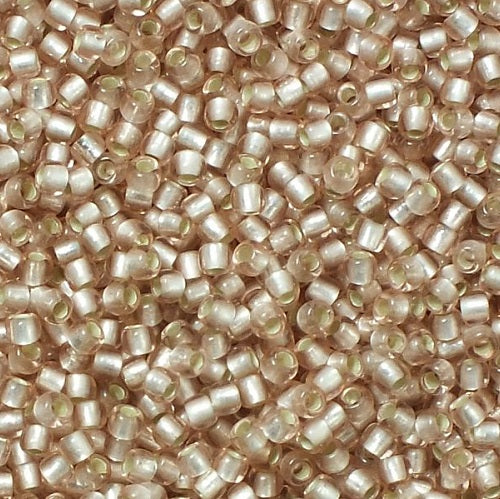 TOHO Round Seed Beads Rocailles, Silver Lined Frosted Rosaline (), Glass, Japan