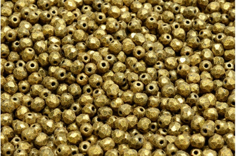 OUTLET 10 grams Fire Polish Faceted Round Beads 3mm, Black Matte 79410 (23980-84100-79410), Glass, Czech Republic