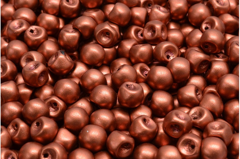Mushroom Button Beads, Crystal Copper Matt (00030-01750), Glass, Czech Republic