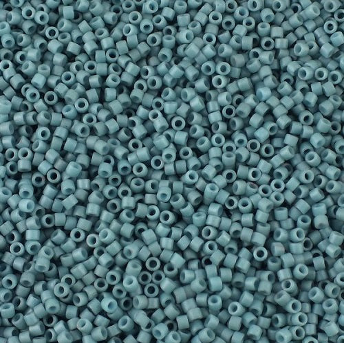 Miyuki DELICA Seed Beads Rocailles, dyed grey blue matted (# DB0792), Glass, Japan