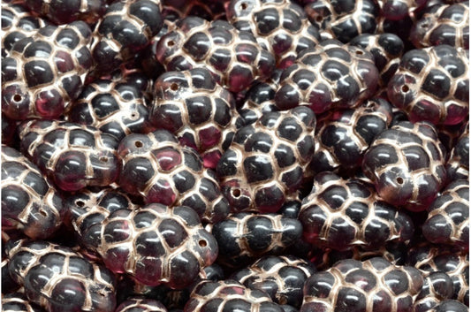 Grape Beads, Transparent Amethyst Copper Lined (20070-54324), Glass, Czech Republic